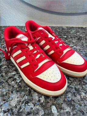 NEW adidas Red and Cream Retro Low-Top Sneakers